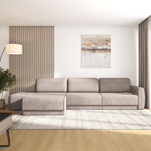 Изображение товара Диван угловой Олмеко Женева 2SOPF левый (темный бежевый)