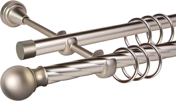 Изображение товара Карниз для штор АС ФОРОС Grace D19К/19Г + наконечники Шар Стюард (3м, сатин)