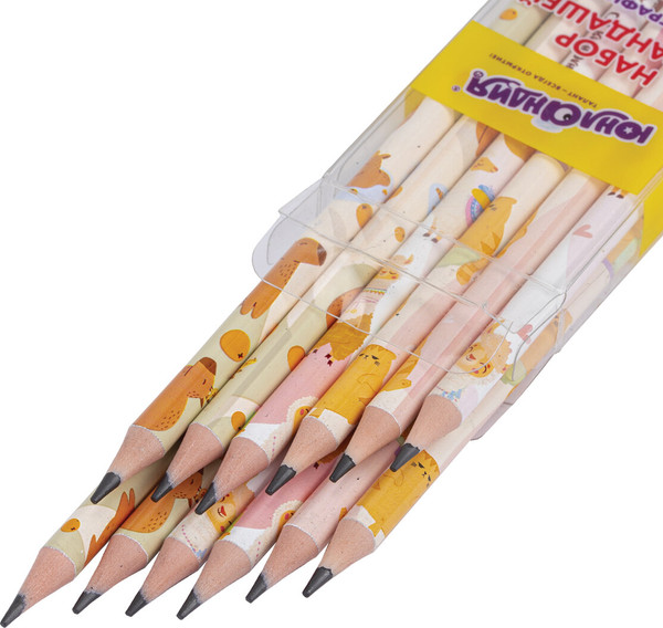 Изображение товара Набор простых карандашей Юнландия Fat Animals/ 182035 (12шт)