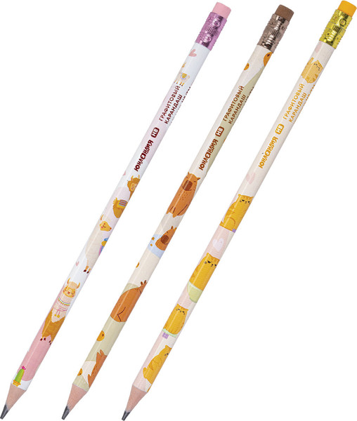Изображение товара Набор простых карандашей Юнландия Fat Animals/ 182035 (12шт)