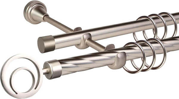 Изображение товара Карниз для штор АС ФОРОС Grace D19К/19Г + наконечники Орбио (3м, сатин)