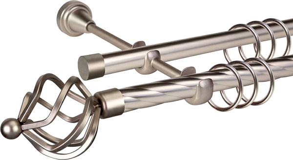 Изображение товара Карниз для штор АС ФОРОС Grace D19К/19Г + наконечники Булава (1.6м, сатин)