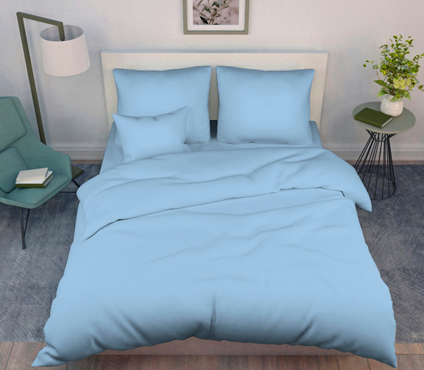 Изображение товара Комплект постельного белья Моё бельё 2сп Классик (небесный)