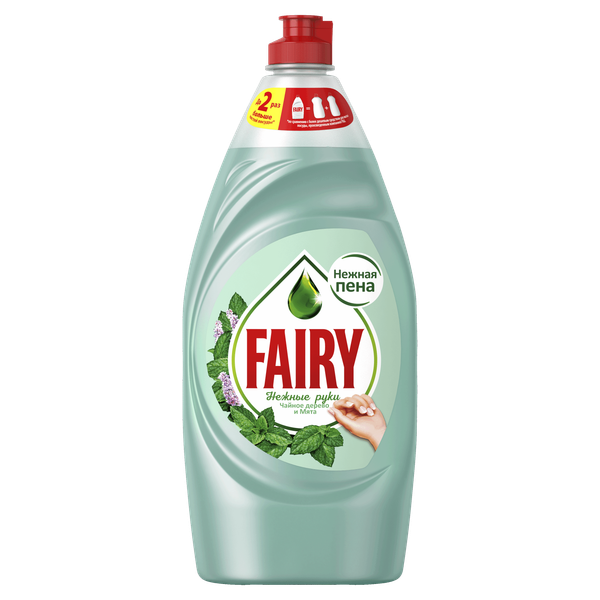 Изображение товара Средство для мытья посуды Fairy Нежные руки Чайное дерево и мята (1.35л)