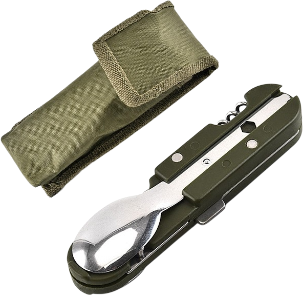 Изображение товара Складная миска Berossi Compact ИК 22362000 (чайное дерево, с набором столовых приборов походны)