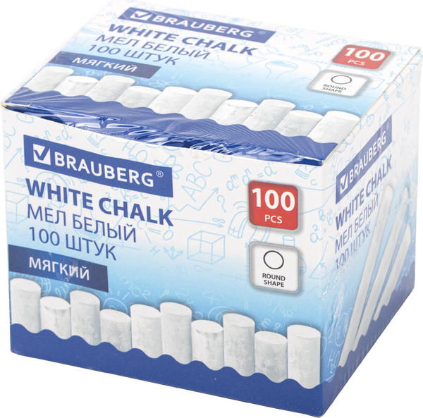 Изображение товара Набор мела канцелярского Brauberg 272768 (100шт, белый)