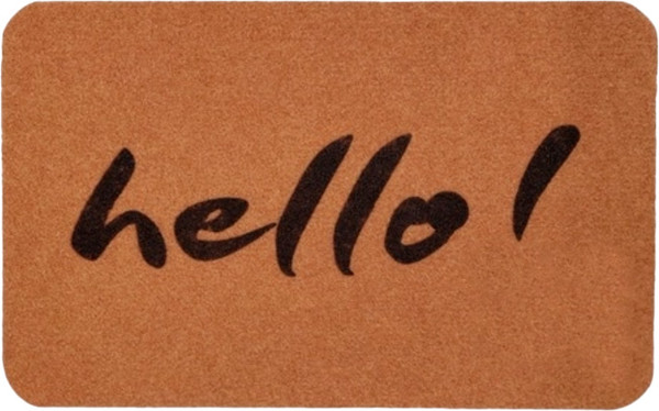 Изображение товара Коврик грязезащитный ComeForte Велюр Hello 60x90 (бежевый)