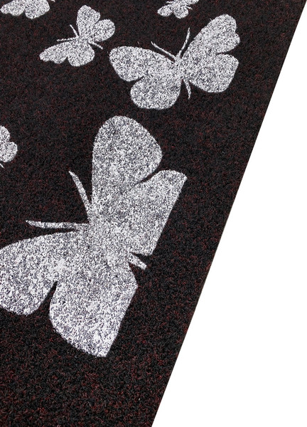 Изображение товара Коврик грязезащитный ComeForte Велюр Бабочки 60x90 (черный)