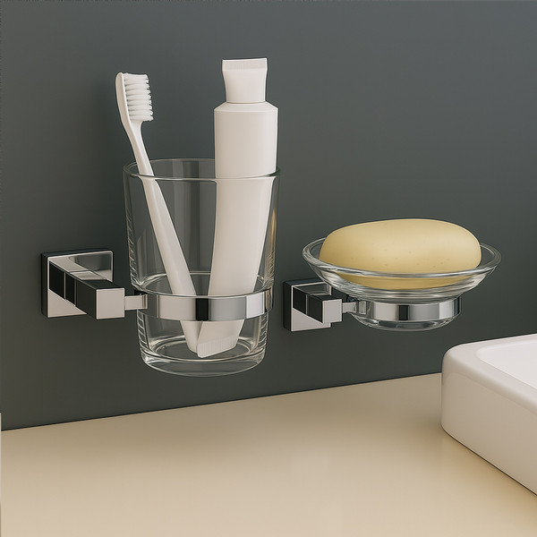 Изображение товара Набор аксессуаров для ванной Lauter 21SH6081 + 21SH6051 + 21SH6011 (Chrome, 3 предмета)