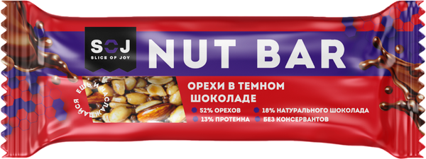 Изображение товара Набор протеиновых батончиков SOJ Nut Bar Mini Ореховый (16x40г, айриш-крим)