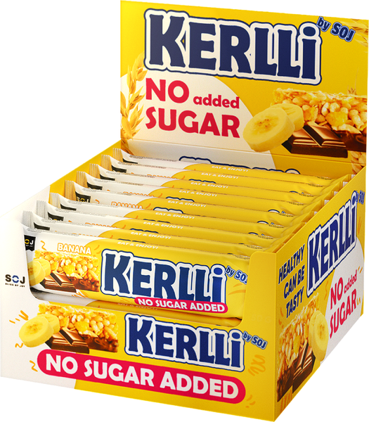 Изображение товара Набор протеиновых батончиков SOJ Kerlli Злаковый (18x45г, банан)