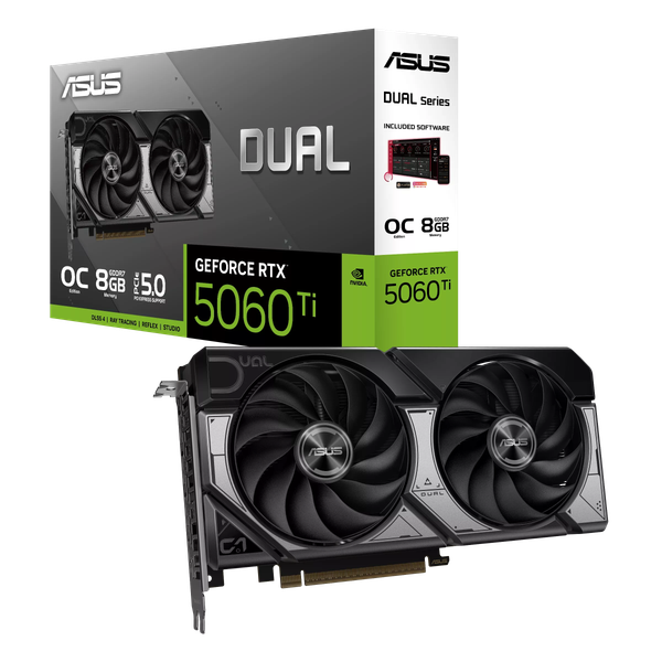 Изображение товара Видеокарта Asus RTX 5060 Ti Dual OC 16GB GDDR7 (DUAL-RTX5060TI-O16G)