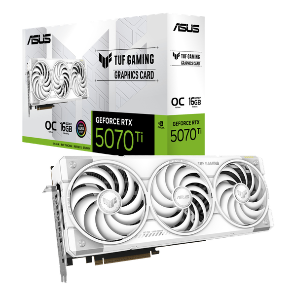 Изображение товара Видеокарта Asus TUF Gaming RTX 5070 Ti OC 16GB (TUF-RTX5070TI-O16G-WHITE-GAMING)