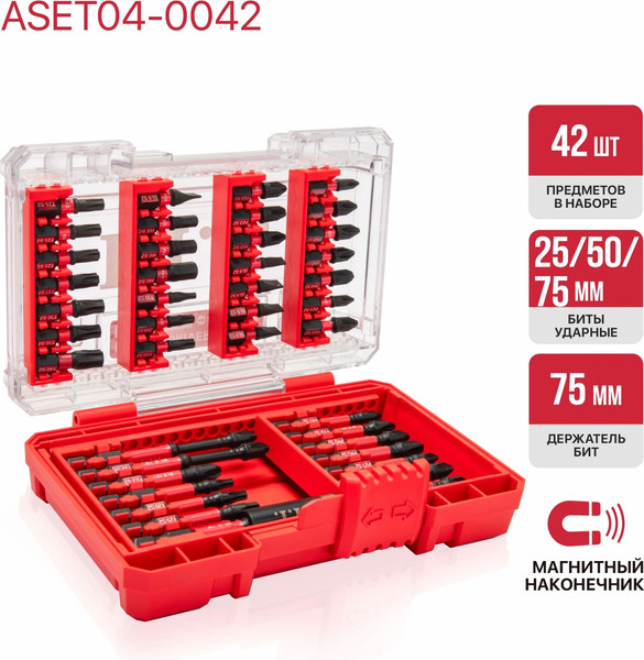 Изображение товара Набор бит P.I.T ASET04-0042 (42шт)