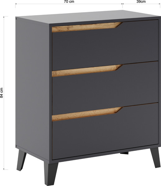 Изображение товара Комод Eligard Eyva 3S (графит)