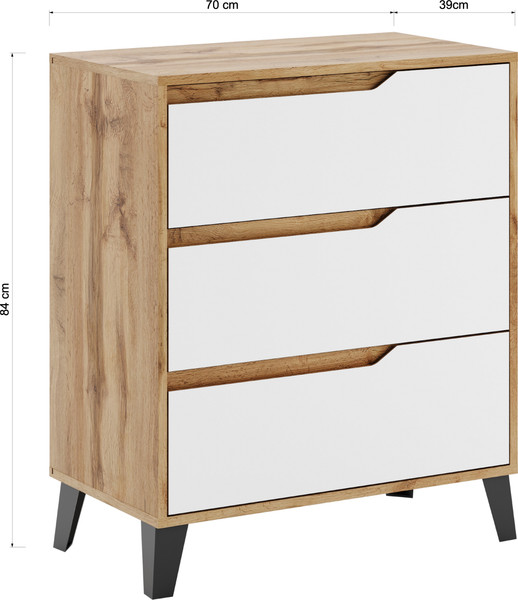 Изображение товара Комод Eligard Eyva 3S (дуб вотан/белый)