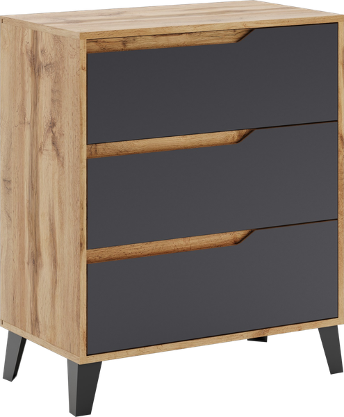Изображение товара Комод Eligard   Eyva 3S (дуб вотан/графит)
