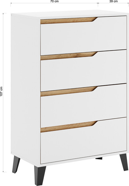 Изображение товара Комод Eligard Eyva 4S (белый)