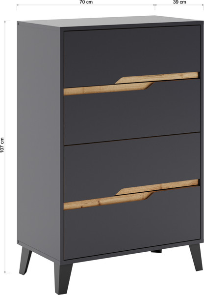 Изображение товара Комод Eligard Eyva 4S (графит)