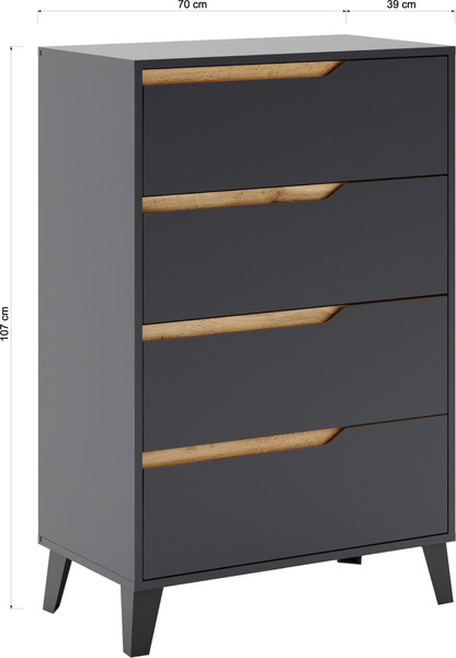 Изображение товара Комод Eligard Eyva 4S (графит)