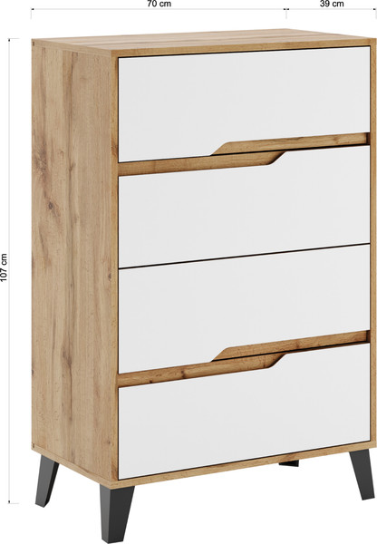 Изображение товара Комод Eligard Eyva 4S (дуб вотан/белый)