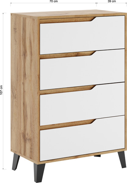 Изображение товара Комод Eligard Eyva 4S (дуб вотан/белый)