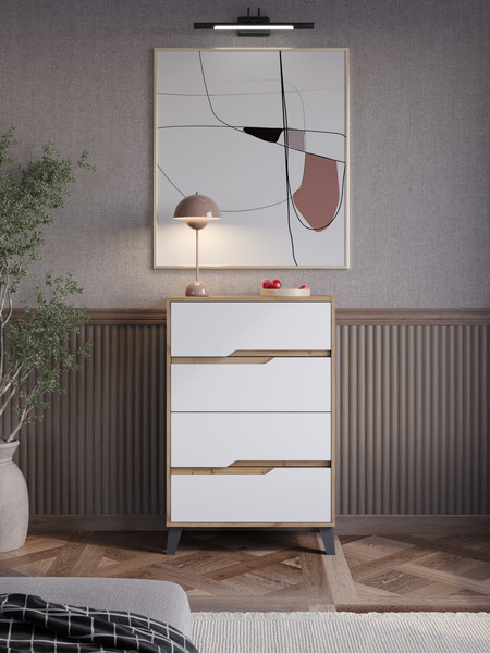 Изображение товара Комод Eligard Eyva 4S (дуб вотан/белый)