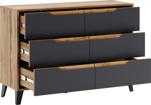 Изображение товара Комод Eligard   Eyva 6S (дуб вотан/графит)