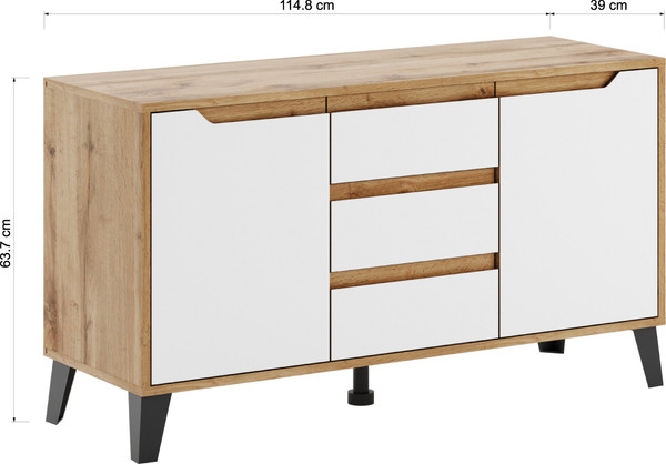 Изображение товара Тумба Eligard Eyva RTV 2D3S (дуб вотан/белый)