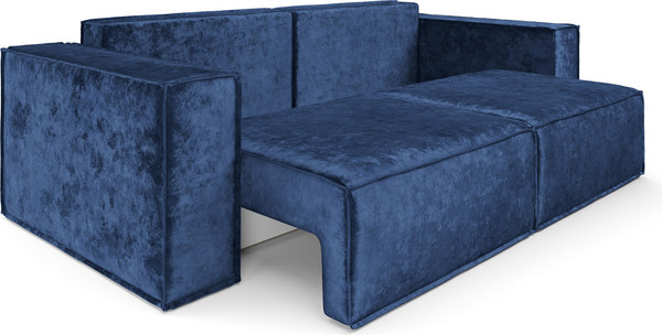 Изображение товара Диван Mebel-Ars Еврокнижка Эмби (велюр синий Plush OWV-21)