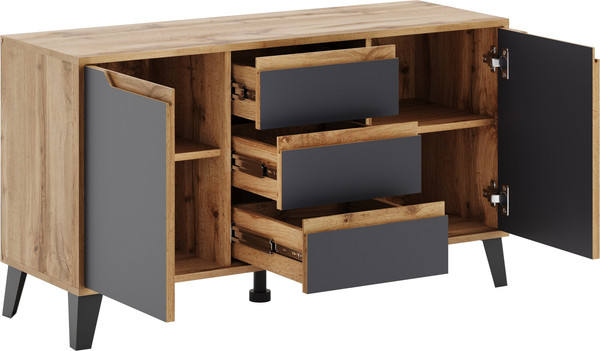 Изображение товара Тумба Eligard   Eyva RTV 2D3S  (дуб вотан/графит)