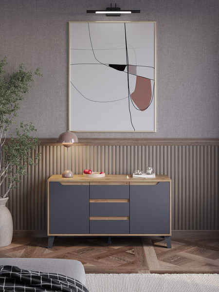 Изображение товара Тумба Eligard   Eyva RTV 2D3S  (дуб вотан/графит)