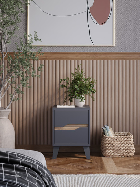 Изображение товара Прикроватная тумба Eligard Eyva 2S (графит)