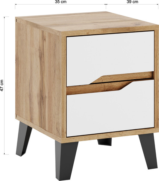 Изображение товара Прикроватная тумба Eligard Eyva 2S (дуб вотан/белый)