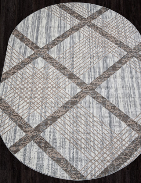 Изображение товара Коврик Merinos Sierra F351-OVAL-CREAM-BLUE (1.5х1.9)