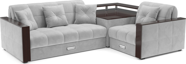 Изображение товара Диван угловой Mebel-Ars Прага НПБ (Vivaldi светло-серый)