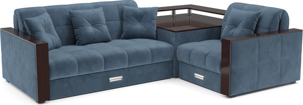 Изображение товара Диван угловой Mebel-Ars Прага НПБ (Vivaldi синий)