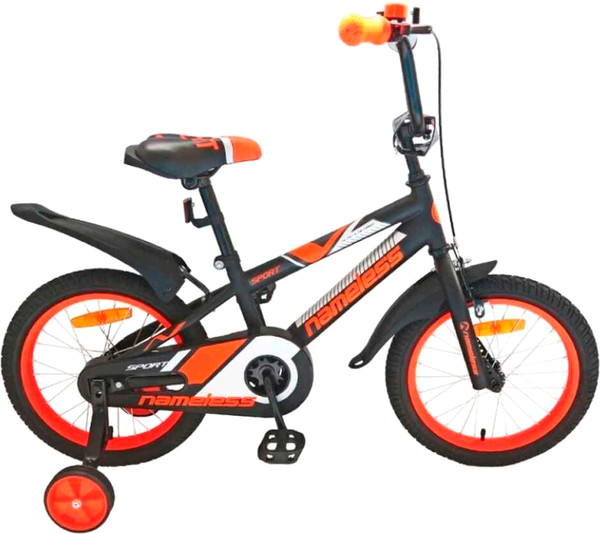 Изображение товара Детский велосипед Nameless Sport 14 2023 / 14S2BO (черный/оранжевый)
