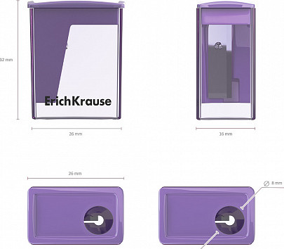 Изображение товара Точилка Erich Krause City Mini Pastel с контейнером / 61277 (в ассортименте)