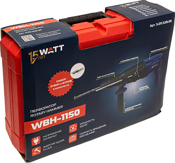 Изображение товара Перфоратор Watt WBH-1150 (5.011.528.00)