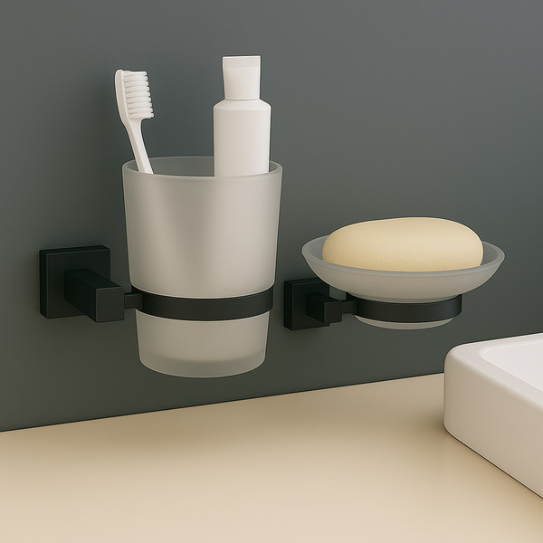 Изображение товара Набор аксессуаров для ванной Lauter 21SH6062 + 21SH6172 + 21SH6012 (Matt Black, 3 предмета)