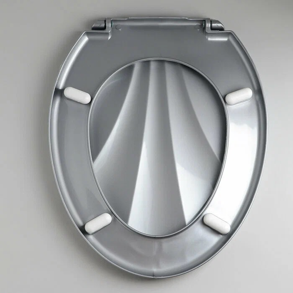 Изображение товара Сиденье для унитаза Русспласт Ракушка / РП-812сереб (серебристый перламутр)