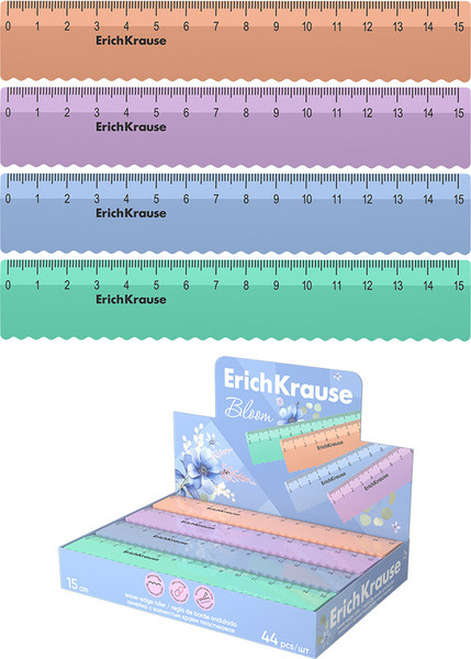 Изображение товара Линейка Erich Krause Pastel Bloom / 61763 (в ассортименте)