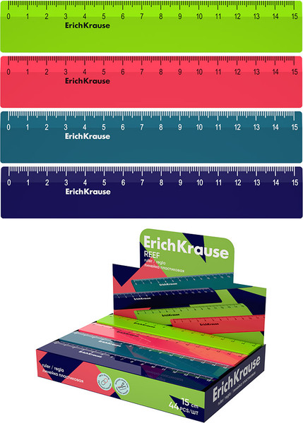 Изображение товара Линейка Erich Krause Reef / 61749 (в ассортименте)