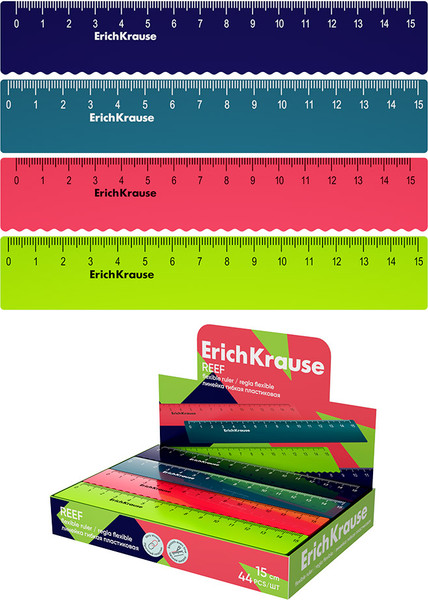 Изображение товара Линейка Erich Krause Reef / 63536 (в ассортименте)