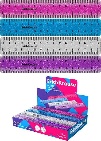 Изображение товара Линейка Erich Krause Glitter / 55460 (в ассортименте)