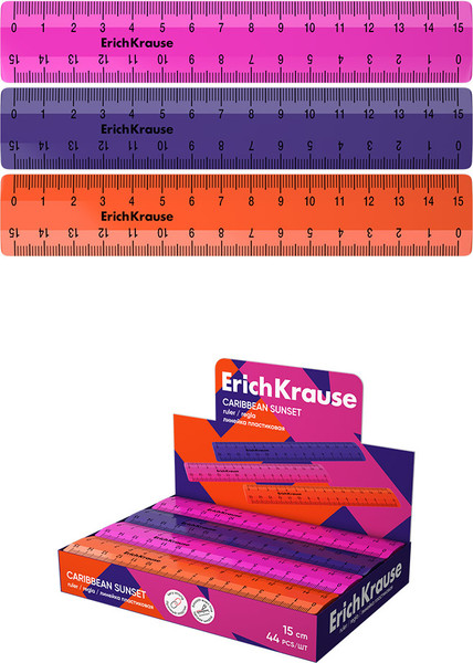 Изображение товара Линейка Erich Krause Caribbean Sunset / 57803 (в ассортименте)