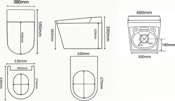 Изображение товара Унитаз подвесной с инсталляцией Abber Bequem AC1120S-AC0101P2