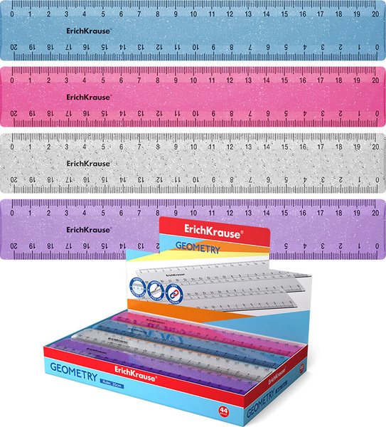 Изображение товара Линейка Erich Krause Glitter / 55516 (в ассортименте)