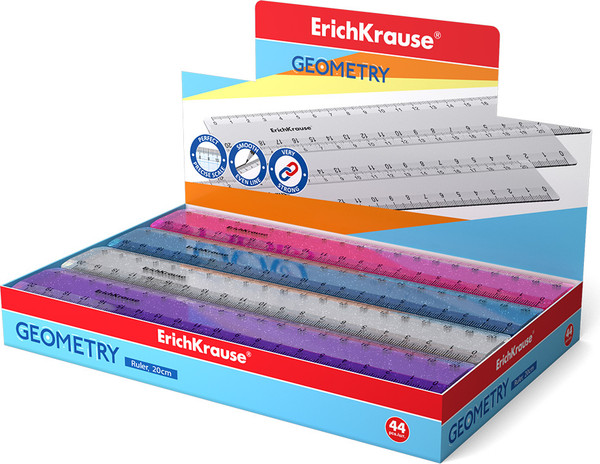 Изображение товара Линейка Erich Krause Glitter / 55516 (в ассортименте)